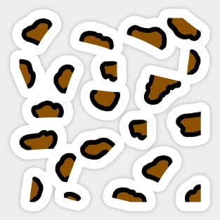 Brown and Yellow Leopard Print Sticker